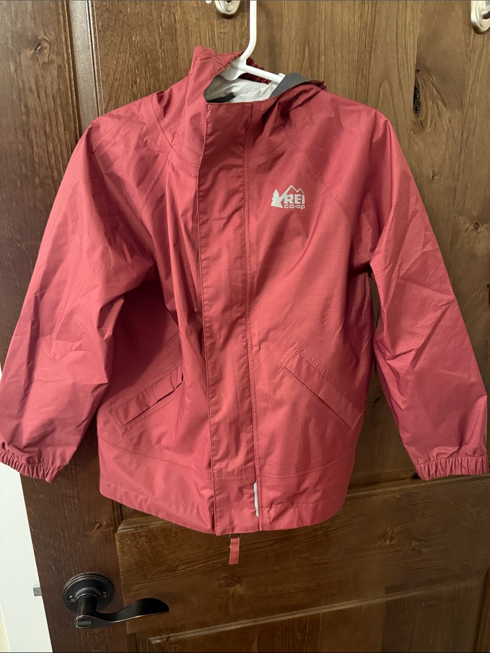REI Kids' Rain Suit Waterproof Hooded Jacket (Maroon) & Waterproof Pants (Black)